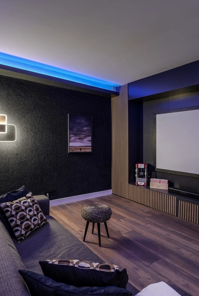 Luxe thuisbioscoop met ledverlichting