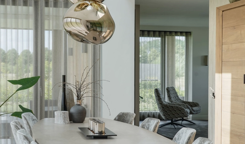 Interieur eetkamer licht vide verbinding