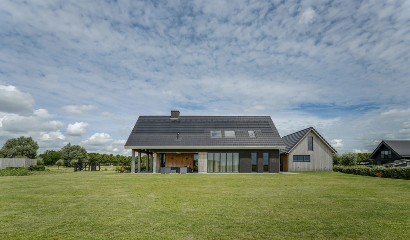 Achtergevel van een schuurwoning
